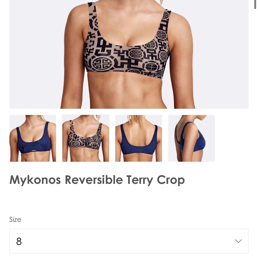 Zingiber Mykonos Reversible Terry Crop Color Tan